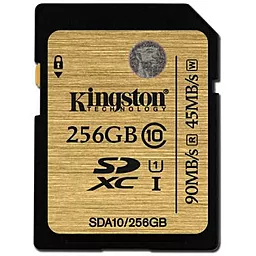 Карта пам'яті Kingston SDXC 256GB Class 10 UHS-I U1 (SDA10/256GB) - фото Карта пам'яті Kingston SDXC 256GB Class 10 UHS-I U1 (SDA10/256GB)