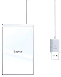Бездротовий (індукційний) зарядний пристрій Baseus Card Ultra-thin 15W with USB cable 1m White/Silver (WX01B-S2)