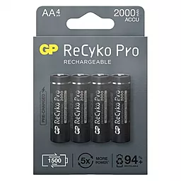 Аккумулятор GP Recyko Pro AA / HR06 2000 mAh 4шт (GP210AAHCB-2EB4)