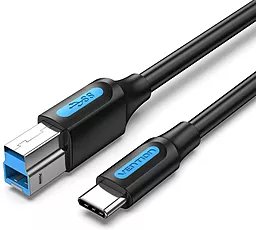 Кабель (шлейф) Vention USB Type-C - USB Type-B M/M 1м черный (CQVBF)