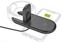Беспроводное (индукционное) зарядное устройство быстрой QI зарядки Siyoteam 2in1 Wireless PowerAir Charger for Apple Qi 10W Black
