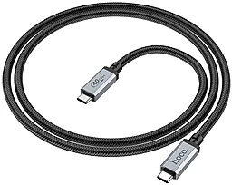 USB 4.0 PD HD Кабель Hoco US05 8K 40 Gbps 100W 5A USB Type-C - Type-C Cable Black - мініатюра 2