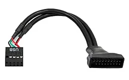 Шлейф (Кабель) Chieftec 9PIN USB 2.0 - 19PIN USB 3.0  Black (Cable-USB3T2)
