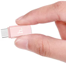 Адаптер-переходник Hoco Type-C на micro USB Rose Gold - миниатюра 4
