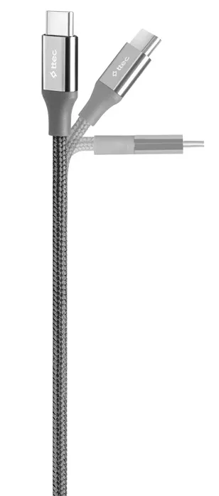 Кабель Ttec 2DK52UG USB Type-C - Type-C 65w 3.25a 3м PD cable Dark/Gray - фото 3