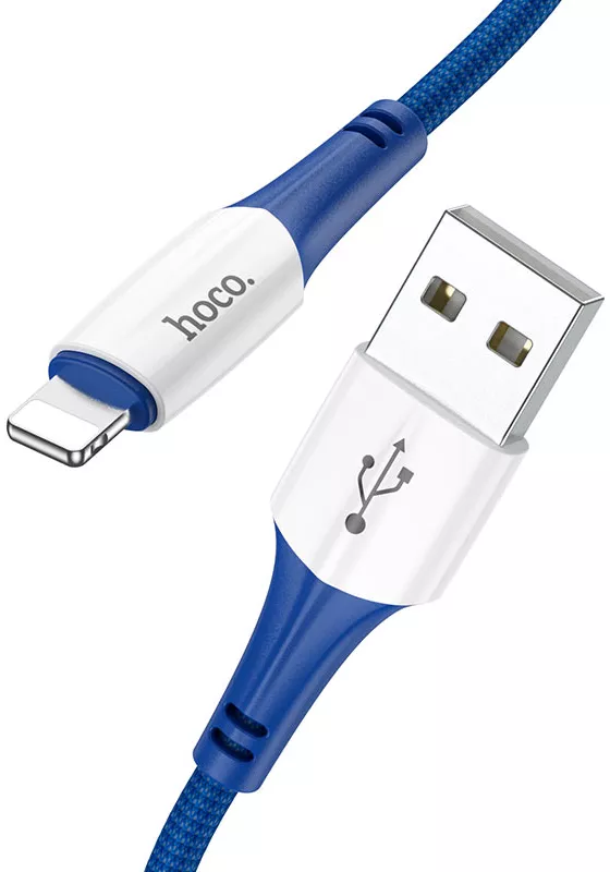 Кабель Hoco X70 Ferry USB-A - Lightning 12w 2.4a 1м cable Blue - фото 2
