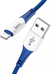 Кабель Hoco X70 Ferry USB-A - Lightning 12w 2.4a 1м cable Blue - мініатюра 2 Кабель Hoco X70 Ferry USB-A - Lightning 12w 2.4a 1м cable Blue - мініатюра 2