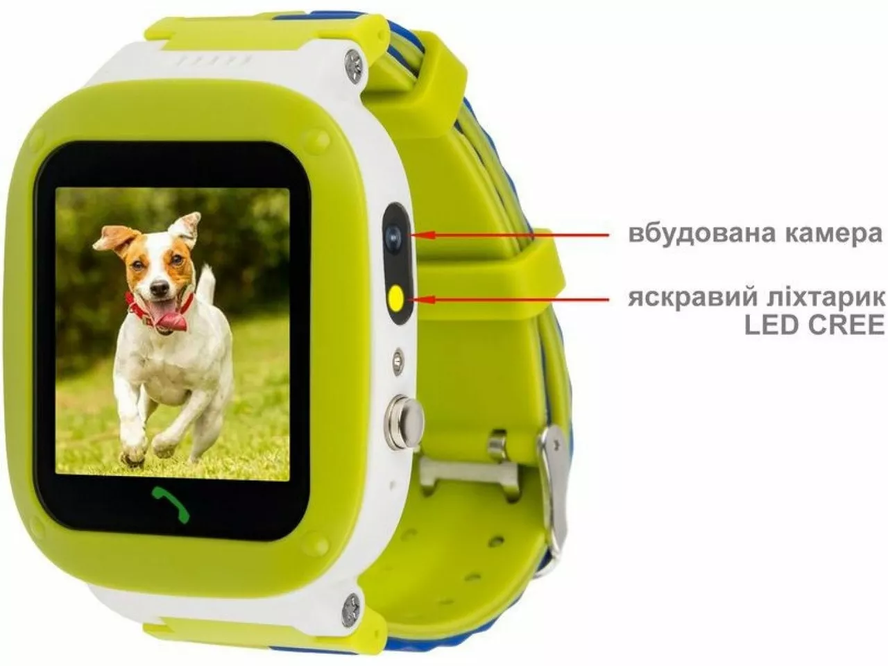 Смарт-годинник AmiGo GO004 Splashproof Camera Green (856042) - фото 5
