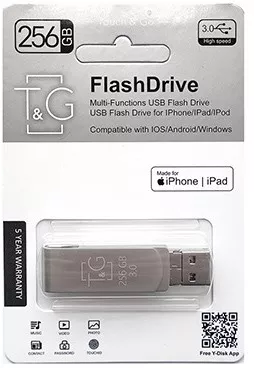 Флешка T&G 007 256 GB USB3.0 + Lightning (TG007IOS-256G3) Metal Series - фото 3