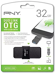 Флешка PNY Duo-Link For Android 32GB (P-FD32GOTGSLMB-GE) Black - миниатюра 3