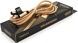 Кабель iKaku KSC-028 JINDIAN USB-A - micro USB 12w 2.4a 1м cable Gold - фото Кабель iKaku KSC-028 JINDIAN USB-A - micro USB 12w 2.4a 1м cable Gold