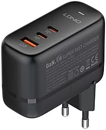 Сетевое зарядное устройство LDNio Q366 65w GaN PD/QC4.0 2xUSB-C/USB-A ports fast charger (CN/EU) black