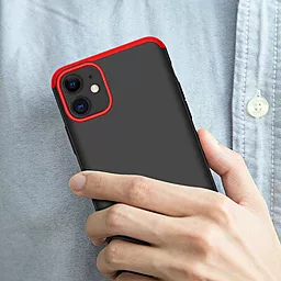 Чохол LikGus GKK 360 градусів (opp) для Apple iPhone 12 (6.1") Чорний / Червоний - мініатюра 4