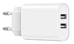 Мережевий зарядний пристрій WIWU Wi-U003 18w 2xUSB-A ports home chager white