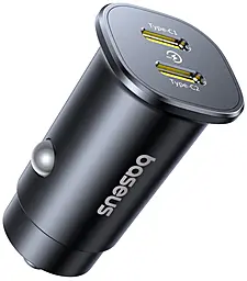 Автомобильное зарядное устройство Baseus 30w PD 2xUSB-C ports car charegr Black (C00072300123-01) - фото Автомобильное зарядное устройство Baseus 30w PD 2xUSB-C ports car charegr Black (C00072300123-01)