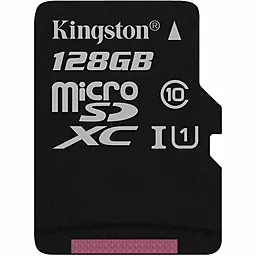 Карта пам'яті Kingston microSDXC 128GB Canvas Select Class 10 UHS-I U1 (SDCS/128GBSP)