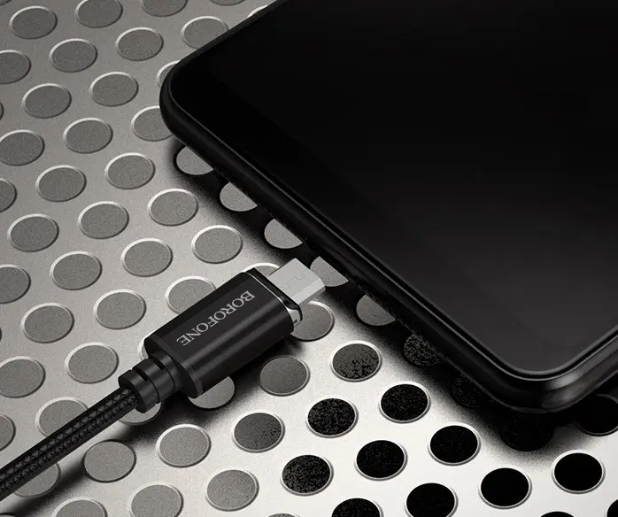 Кабель Borofone BU1 Magnet USB-A - micro USB 12w 2.4a 1м cable Black - фото 6