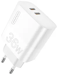 Сетевое зарядное устройство WUW C194 36w PD 2xUSB-C fast charger white - фото Сетевое зарядное устройство WUW C194 36w PD 2xUSB-C fast charger white