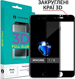 Защитное стекло MAKE 3D Apple iPhone 7, iPhone 8 Black (MG3DAI7/8B)