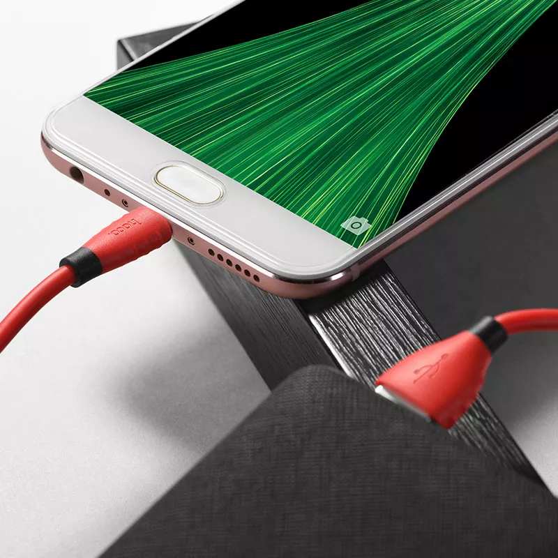 Кабель Hoco X27 Excellent USB-A - micro USB 12w 2.4a 1м cable Red - фото 4