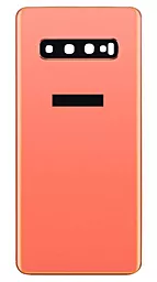 Задняя крышка корпуса Samsung Galaxy S10 G973F со стеклом камеры Original Flamingo Pink