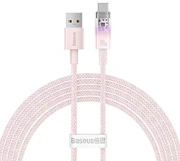 Кабель Baseus Smart Temperature Control USB-A - Type-C 100w 5a 2м cable Pink (CATS010504) - фото Кабель Baseus Smart Temperature Control USB-A - Type-C 100w 5a 2м cable Pink (CATS010504)