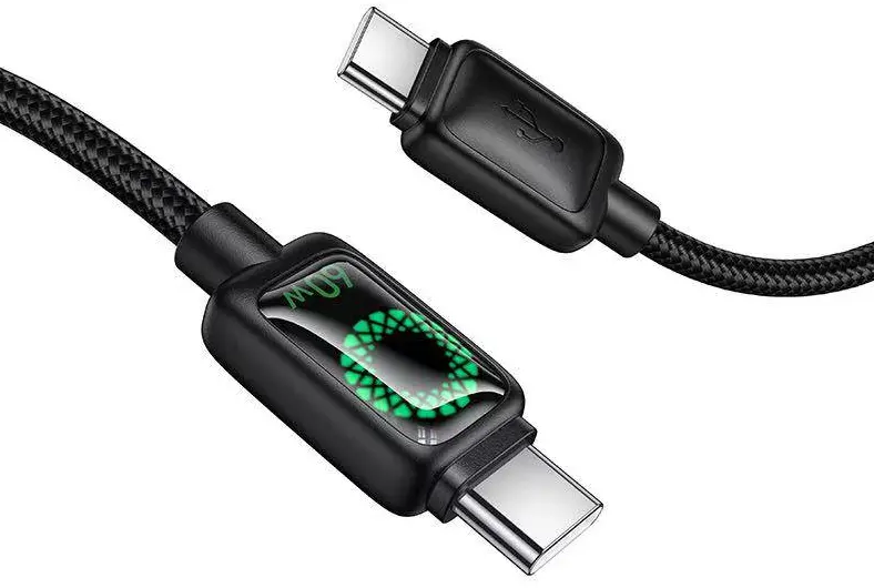 Кабель Hoco U146 USB Type-C - Type-C 60w 3a 1.2м cable black - фото 2