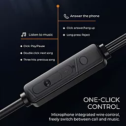 Навушники Lenovo QF320 3.5mm Black - мініатюра 3