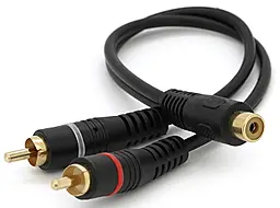 Аудио переходник EasyLife RCA - 2xRCA M/F 0.2 м black (YT-RCA(F) / 2хRCA(M)-0,2CuB)