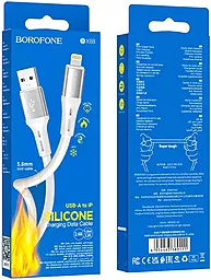 Кабель Borofone BX88 Solid Silicone USB-A - Lightning 12w 2.4a 1м cable White - миниатюра 5