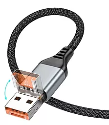 Кабель USB PD Hoco U128 27w 3a 1.2m 2-in-1 USB-A/Type-C to Lightning cable black - миниатюра 5