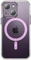 Чехол Epik TPU+PC Colorful with MagSafe для Apple iPhone 14 Pink - фото Чехол Epik TPU+PC Colorful with MagSafe для Apple iPhone 14 Pink