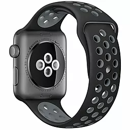 Сменный ремешок для умных часов Apple Watch Sport Band 38mm Black/Cool Gray - миниатюра 2