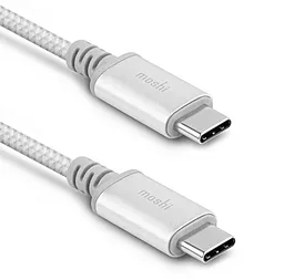 Кабель Moshi Integra USB Type-C - Type-C 100w 5a 1м PD cable Silver (99MO084244) - фото Кабель Moshi Integra USB Type-C - Type-C 100w 5a 1м PD cable Silver (99MO084244)