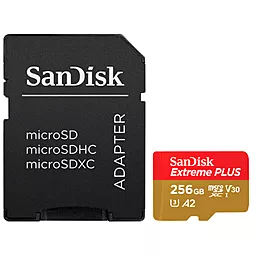 Карта памяти SanDisk 256 GB microSDXC UHS-I U3 A2 C10 V30 Extreme Plus (SDSQXBD-256G-GN6MA) - фото Карта памяти SanDisk 256 GB microSDXC UHS-I U3 A2 C10 V30 Extreme Plus (SDSQXBD-256G-GN6MA)