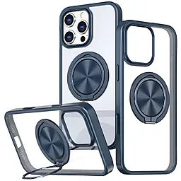 Чохол Epik TPU+PC Metal Ring with MagSafe для Apple iPhone 16 Pro Max Blue - фото Чохол Epik TPU+PC Metal Ring with MagSafe для Apple iPhone 16 Pro Max Blue