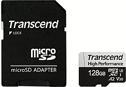 Карта пам'яті Transcend microSDXC 128GB High Perfomance 330S Class 10 UHS-I U3 V30 A2 + SD-адаптер (TS128GUSD330S)