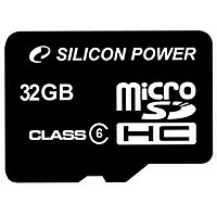 Карта памяти Silicon Power microSDHC 32GB Class 6 (SP032GBSTH006V10)