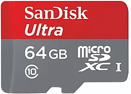 Карта памяти SanDisk microSDHC Ultra 64Gb Class 10 A1 (SDSQUA4-064G-GN6MN)