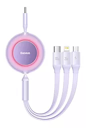 USB Кабель Baseus Bright Mirror 2 Series 100W 1.1M  3-in-1 USB-C to micro/Lightning/Type-C Cable Purple (CAMJ010205)