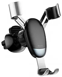 Держатель с автозажимом Baseus Mini Gravity Car Vent Mount Holder Silver (SUYL-G0S) - фото Держатель с автозажимом Baseus Mini Gravity Car Vent Mount Holder Silver (SUYL-G0S)