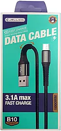 Кабель Jellico B10 USB-A - micro USB 15w 3.1a 1м cable Black - миниатюра 3