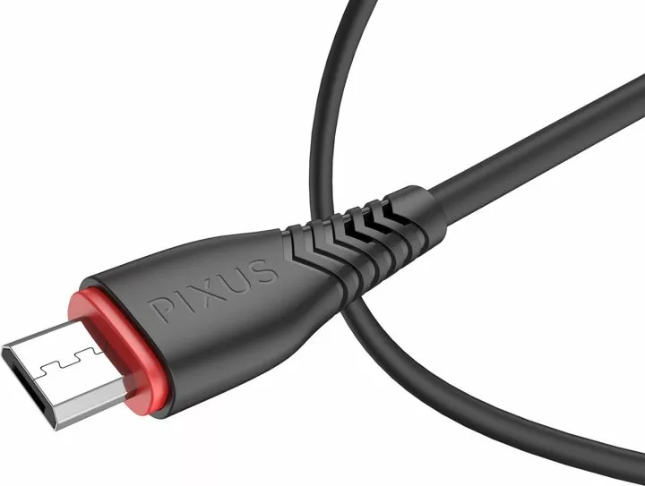 Кабель Pixus Start USB-A - micro USB 12w 2.4a 1м cable Black (4897058531374) - фото 2