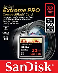 Карта памяти SanDisk Compact Flash 32GB Extreme Pro 1000X UDMA 7 (SDCFXPS-032G-X46)