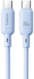 Кабель Baseus Silky Series USB Type-C - Type-C 100w 5a 1м PD cable Blue (P10377704313-00) - фото Кабель Baseus Silky Series USB Type-C - Type-C 100w 5a 1м PD cable Blue (P10377704313-00)