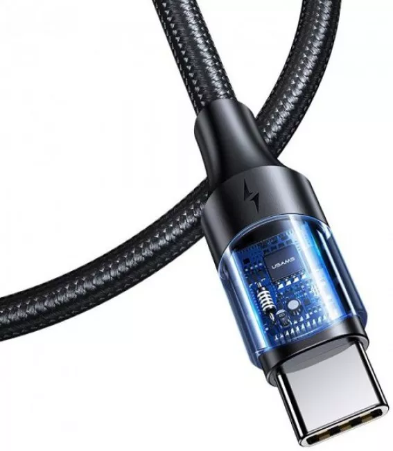 Кабель Usams U71 USB Type-C - Type-C 100w 5a 3м PD cable Black - фото 2