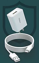Сетевое зарядное устройство Proda 2.4a home charger + USB-C cable white (PD-A43a) - миниатюра 8