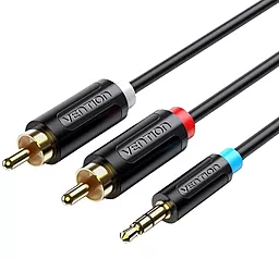 Аудио кабель Vention AUX mimi Jack 3.5mm - 2xRCA M/M cable 1.5 м black (BCLBG)