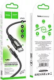 Аудио кабель Hoco UPA25 Transparent Aux mini Jack 3.5 mm - USB Type-C M/M Cable 1 м black - миниатюра 5