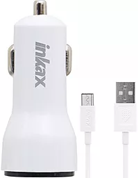 Автомобильное зарядное устройство Inkax Car charger 1 USB 2.1A + Micro USB cable White (CD-22)